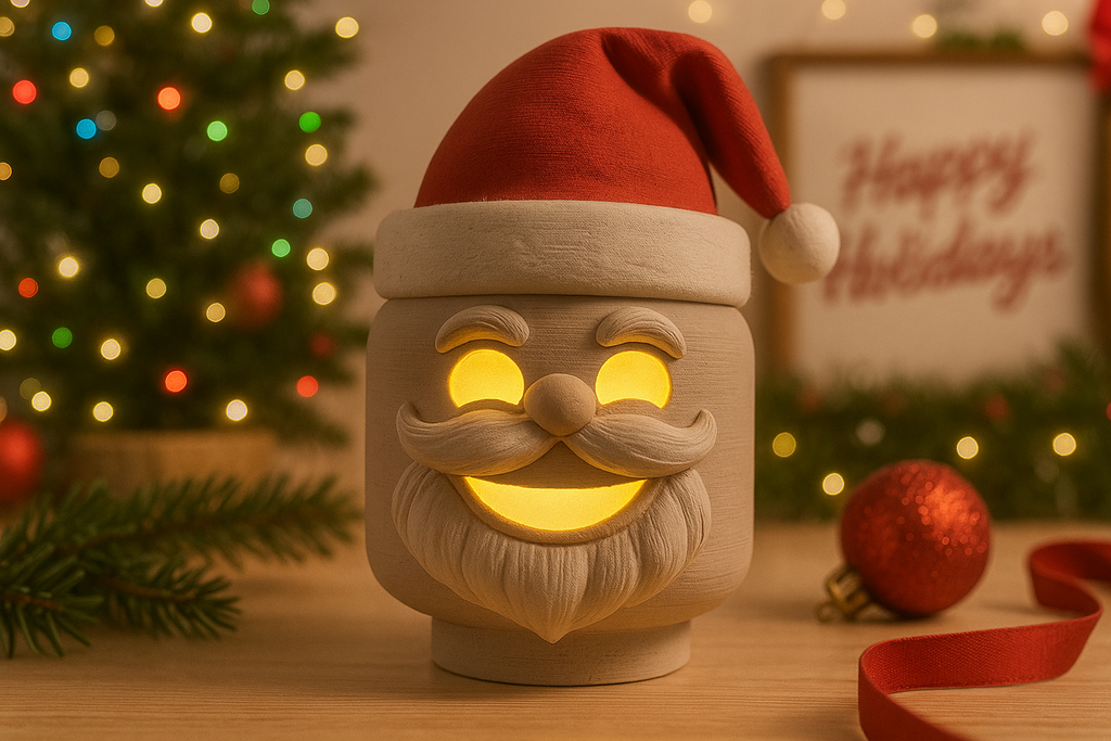 Cabeça de Pai Natal c/vela