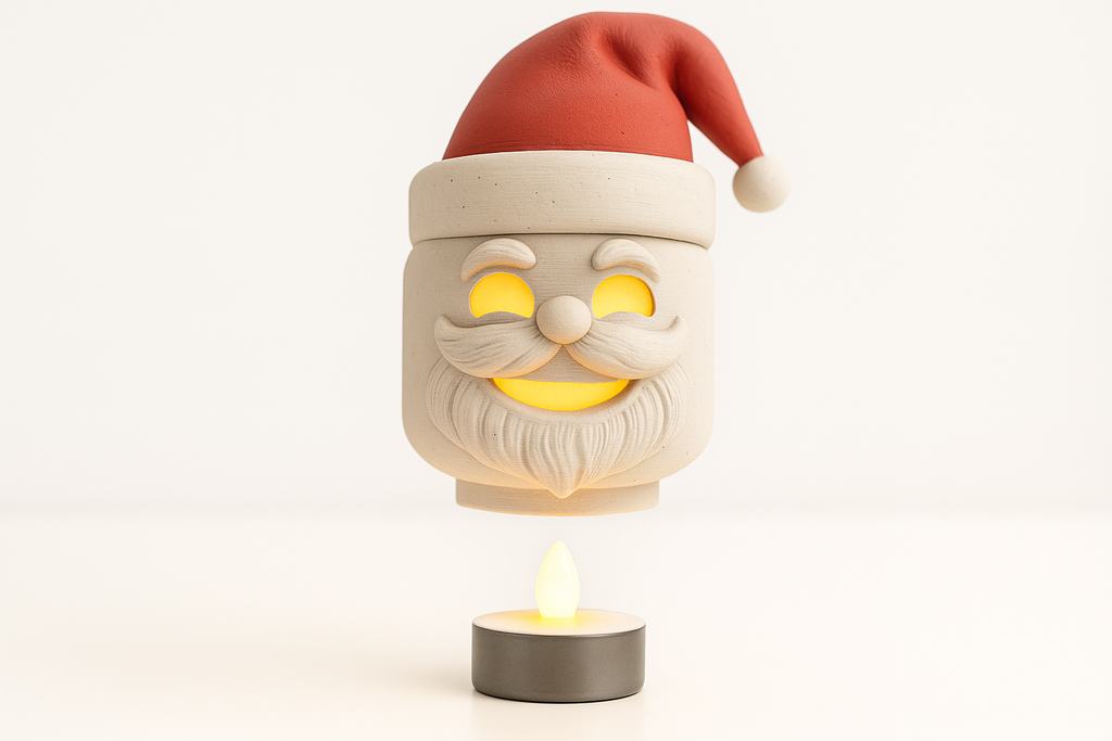 Cabeça de Pai Natal c/vela