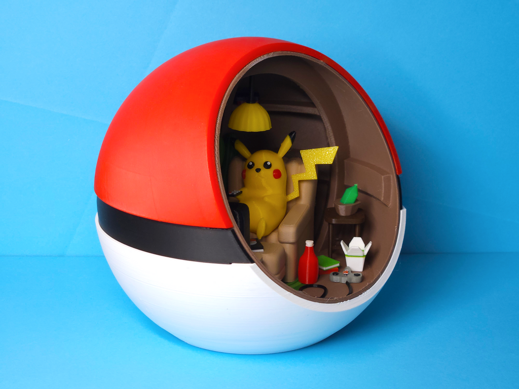 Diorama 3D PokéBall – Pikachu Relax Edition