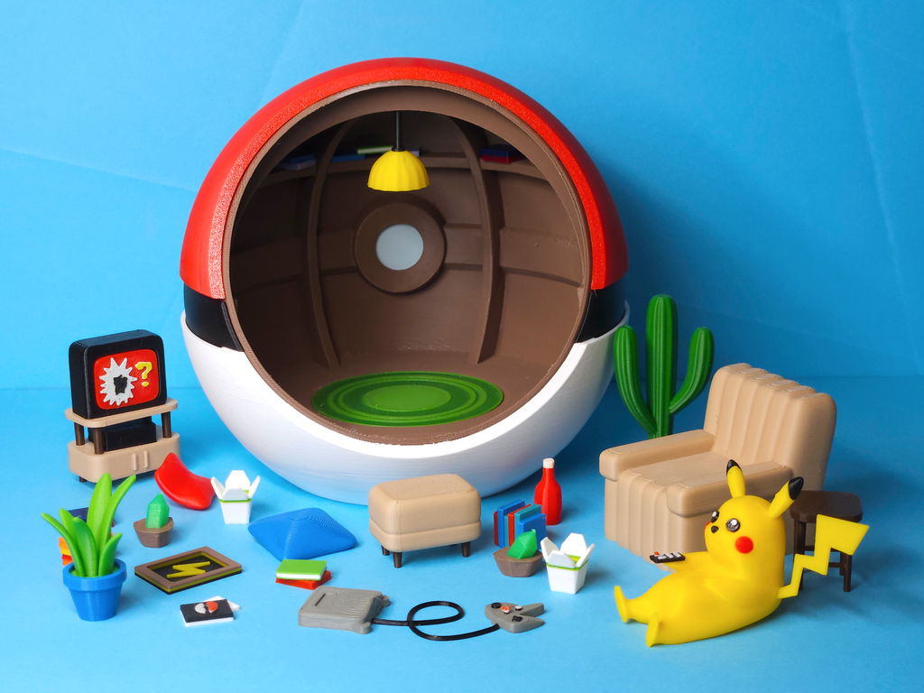 Diorama 3D PokéBall – Pikachu Relax Edition