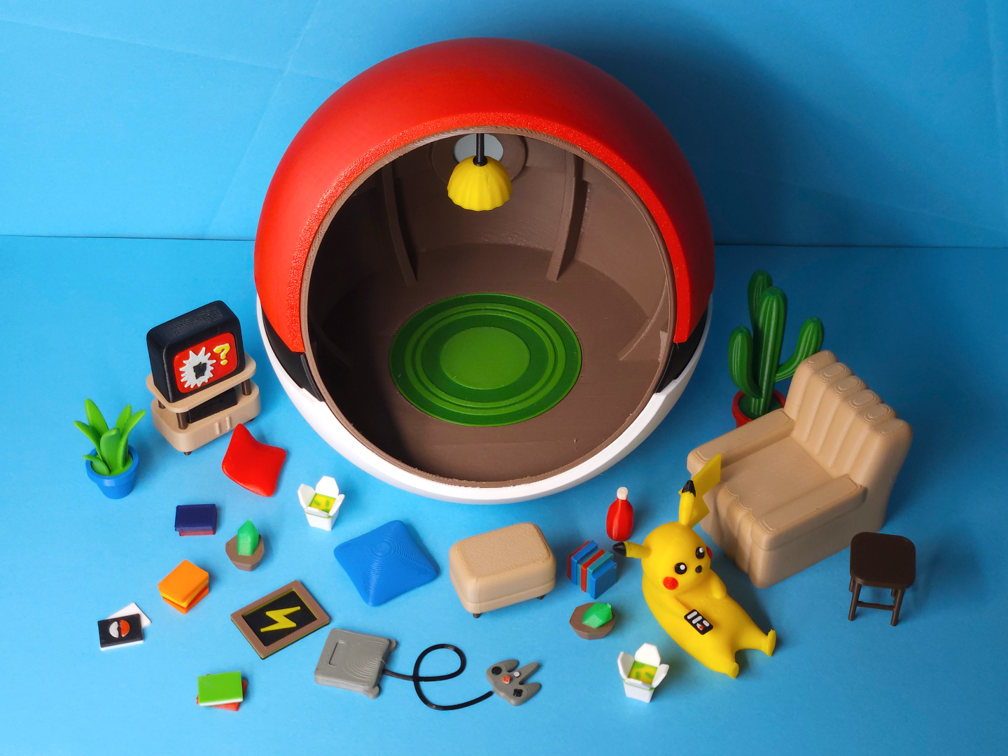 Diorama 3D PokéBall – Pikachu Relax Edition